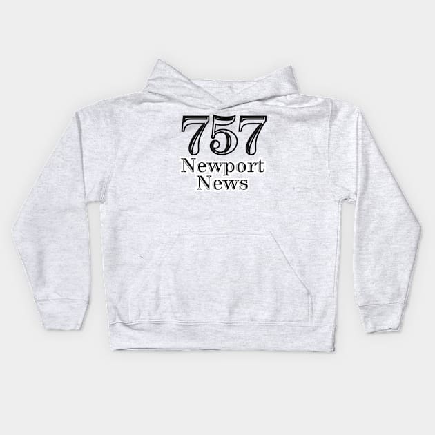 Newport News 757 Virginia USA Kids Hoodie by AtlanticFossils